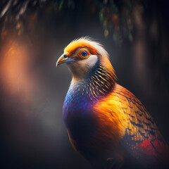 Sticker - Close up of beautiful golden pheasant