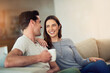 © Jadon B/peopleimages.com - Happy hearts make happy homes. Shot of a happy young couple relaxing together at home.
