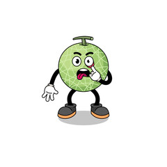 Canvas Print - Character Illustration of melon fruit with tongue sticking out