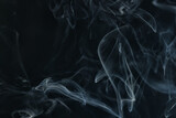 Fototapeta Abstrakcje - texture smoke black background, bract air waves fog