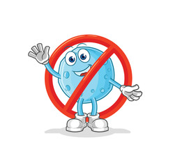 Sticker - say no to blue moon mascot. cartoon vector