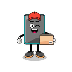 Canvas Print - smartphone mascot cartoon as an courier