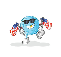 Canvas Print - blue moon american youth cartoon mascot vector