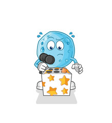 Wall Mural - blue moon play whack a mole mascot. cartoon vector