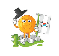 Sticker - throat lozenges korean character. cartoon mascot vector