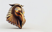 Mask Of Egypt Deity Isolated Display Background Mockup Copy Space 3D Render Style Generative AI Digital Illustration 