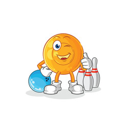 Poster - throat lozenges play bowling illustration. character vector