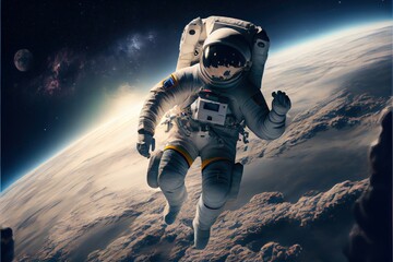 Wall Mural - World Astronaut Day April 12 realistic
