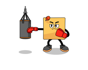 Wall Mural - Illustration of sticky note boxer