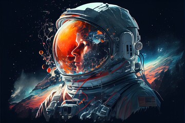 Wall Mural - World Astronaut Day April 12 realistic