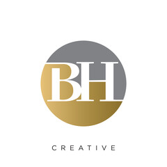 Wall Mural - bh logo design vector icon luxury premium	