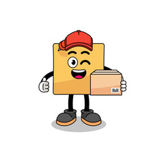 Canvas Print - sticky note mascot cartoon as an courier