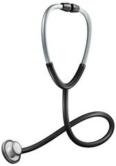 Stethoscope, medical equipment for diagnosis patient, healthcare and hospital concept. 3D PNG rendering.