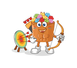 Poster - flowers in pot native american tribe. cartoon mascot vector