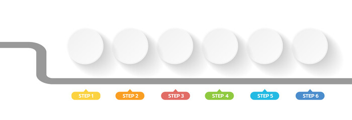 Infographic template for business. 6 Steps Modern Timeline diagram with roadmap concept, presentation vector infographic with PNG transparent background.