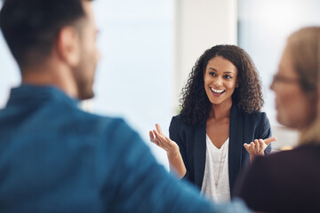 Fototapete - Lessons in love. Shot of a young therapist speaking to a couple during a counseling session.