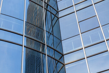 background of the glass modern office building.