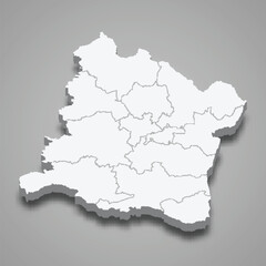  3d isometric map of Varna is a province of Bulgaria