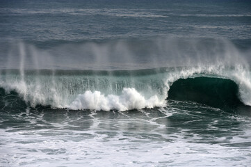 Wall Mural - Seascape blue ocean, white wave