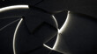© RocknRoller Studios - Dark, Concrete wall background, with integrated White light strips. Geometric Tech Wallpaper with Illuminated, Futuristic, 3D Blocks. 3D render