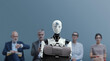 © stokkete - Business people and humanoid robot waiting for a job interview