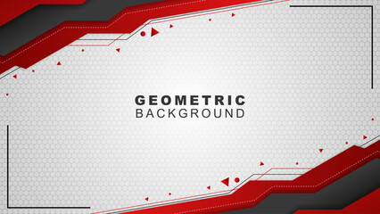 Wall Mural - geometric background in red and black with a hexagon pattern style, background for offline streaming
