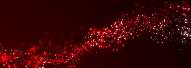 Leinwandbilder - Confetti. Lots of futuristic dots on a dark background. Colored musical wave. Holiday postcard. 3D