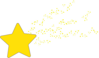 Wall Mural - Yellow star with meteor streaks, twinkle and twinkle, meteor streaks