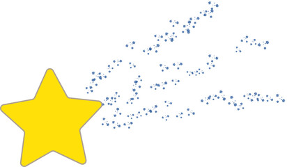 Wall Mural - Yellow star with meteor streaks, twinkle and twinkle, meteor streaks