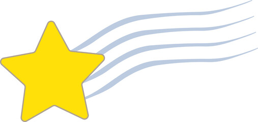 Wall Mural - Yellow star with meteor streaks, twinkle and twinkle, meteor streaks