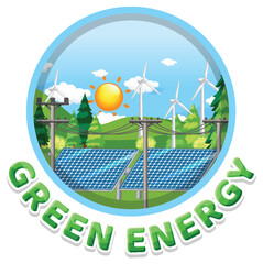 Wall Mural - Green energy text banner design