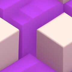 Wall Mural - Abstract 3D isometric cube pattern background with a pastel color palette, generative ai