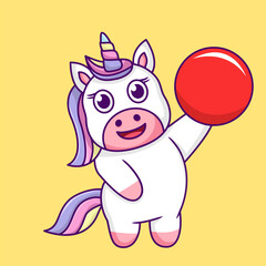 Poster - Cute unicorn illustration, cute and fun