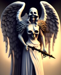 Wall Mural - Angel of Death, Generative AI Illustration