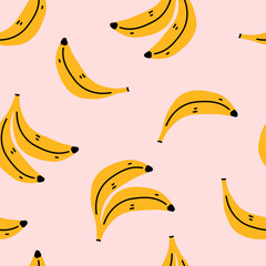 Seamless background with bananas. 