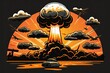 © 2rogan - a nuclear bomb going off over a pitch black background. Generative AI