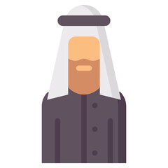 arab man avatar flat icon