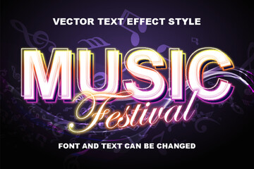 music festival disco party typography 3d editable text effect font style template background wallpaper design poster banner