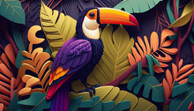 A Stylized Toucan In The Jungle - Generative AI