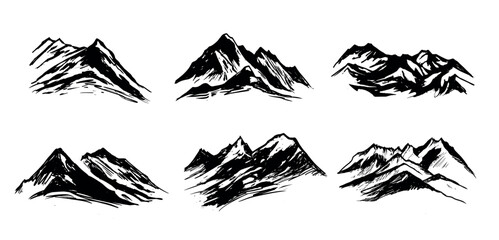 Poster - Rocky mountains, hand drawn style, vector illustration.	
