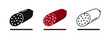 © ti555design - Salami sausage vector set. Half sausage, stick salami