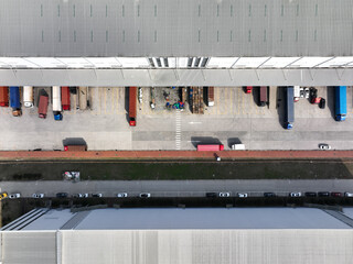 Wall Mural - Truck loading in logistics warehouse