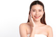 © kitthanes - Beautiful young asian woman with clean fresh skin on white background, Face care, Facial treatment, Cosmetology, beauty and spa, Asian women portrait.