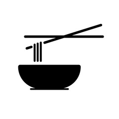 Canvas Print - bowl of noodles soup vector icon