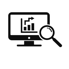 Sticker - monitoring, data analysis icon vector