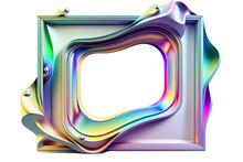 Transparent Abstract Hologram Frame, Ai Generated