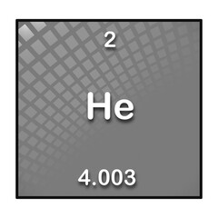 Sticker - illustrazione con elemento della tavola periodica degli elementi Elio su sfondo trasparente