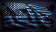 American Flag with Thin Blue Line. Generative AI