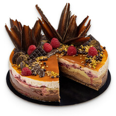 Wall Mural - Tricolour chocolate mousse cake