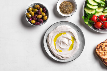 Wall Mural - Labneh yogurt cream cheese for breakfast